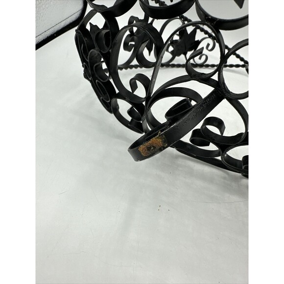 Vintage Wire Fruit Basket Black Made In Spain w/ Handle Home Decor - Picture 14 of 16